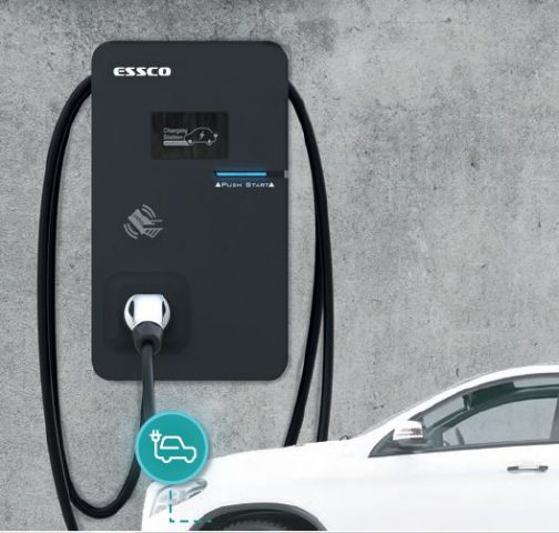 ESSCO AX Series 48A-11kW Single Phase 32A-22kW Three Phase Wall-mount EV AC Charger เครื่องชาร์จรถยนต์ไฟฟ้า